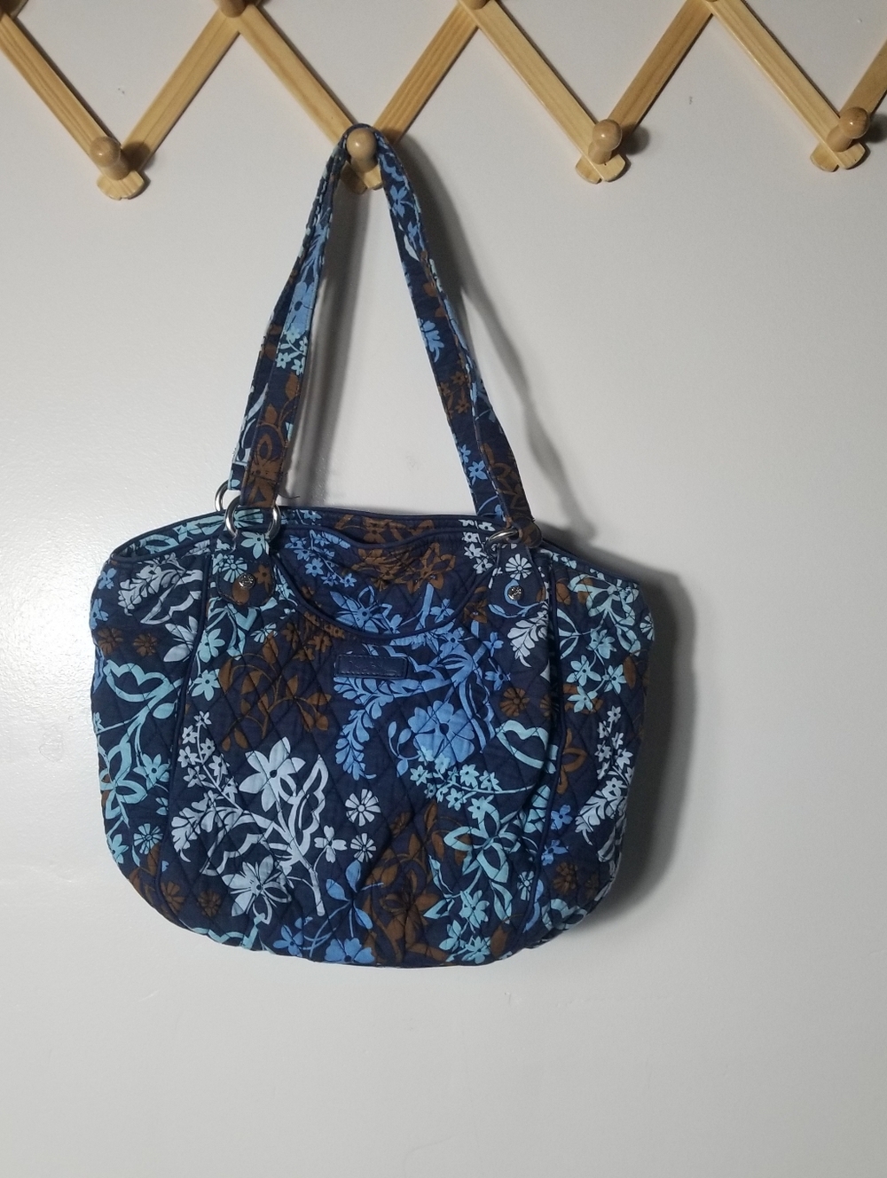 VERA BRADLEY QUILTED JAVA FLORAL GLENDA SATCHEL PURSE